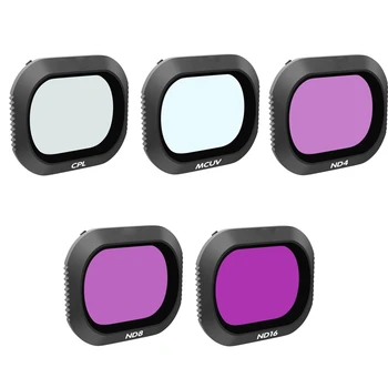 

Hot-5 Pieces for Mavic 2 Pro Drone Filter Protective Camera Filters for DJI Mavic 2 Pro UV+CPL+ND4/8/16 Drone Filter Set
