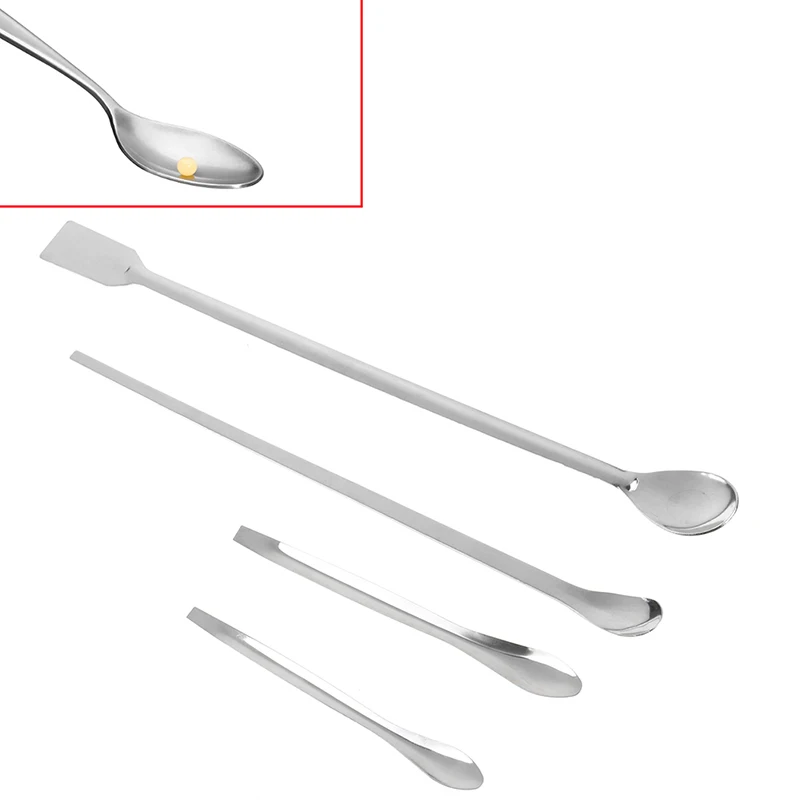 

30/26/14/12cm Stainless Steel Lab Micro Spatula Medicine Spoon Pill Holder Shovel Pharmacy