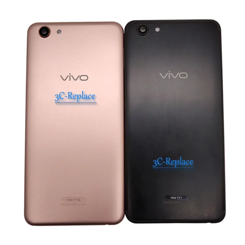 Черный/золотой 6,0 дюймов для BBK Vivo Y71 Y71i Y71A задняя крышка батарейного отсека Корпус Задняя стеклянная часть