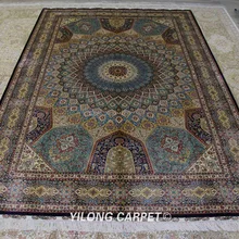 Yilong 6'x9 ручной работы персидские антикварные ковры Восточный медальон турецкий Шелковый коврик(ZQG328A