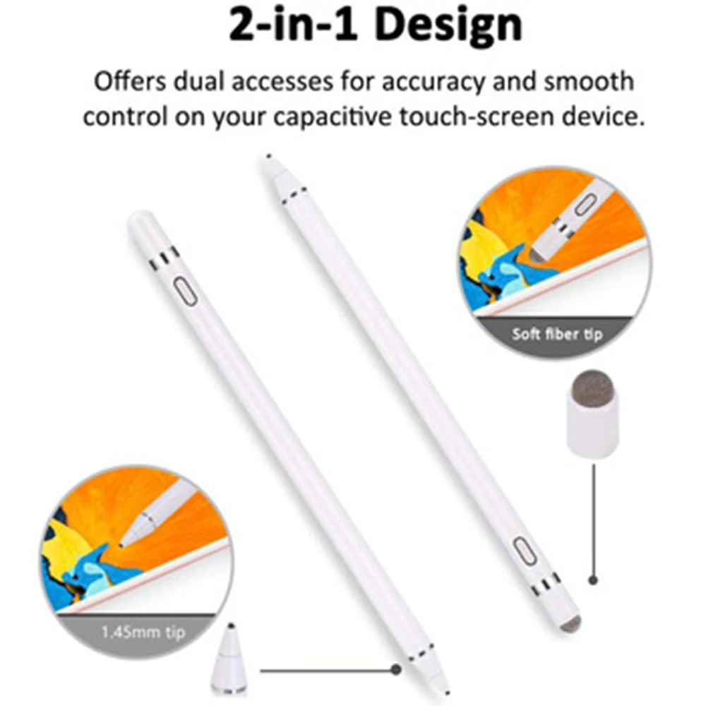 Smart active touch емкостный универсальный стилус ручка для android apple мобильный телефон без bluetooth карандаш для рисования с магнитной крышкой