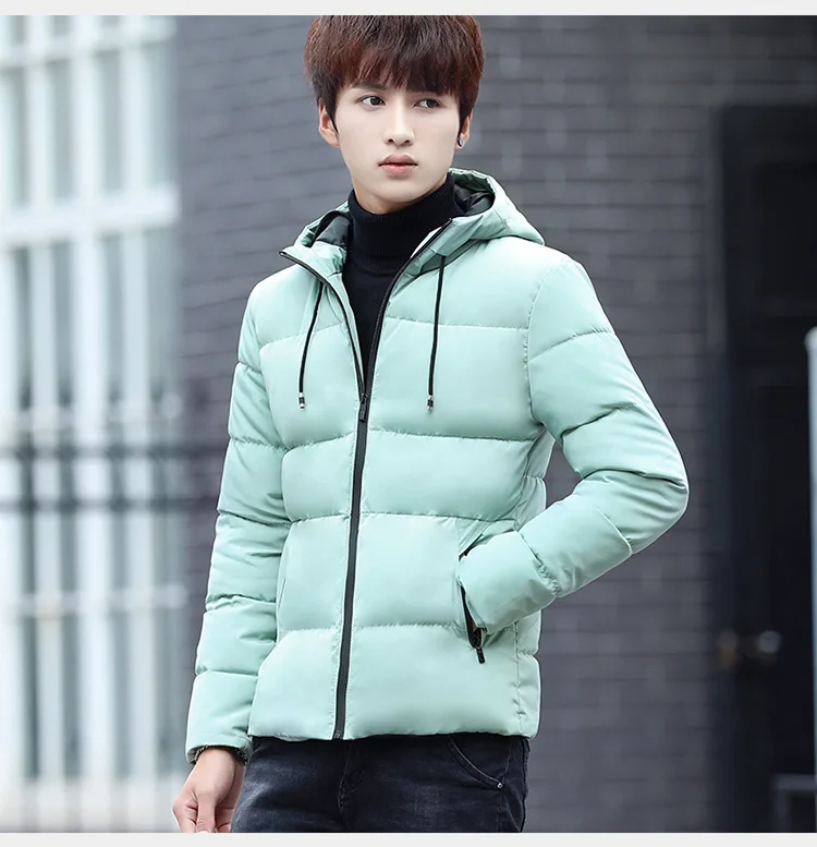 Autumn& Winter New Style Cotton-padded Clothes Men Youth Fashion Trend Cool Thick Warm Hooded Cotton-padded Clothes Teenag