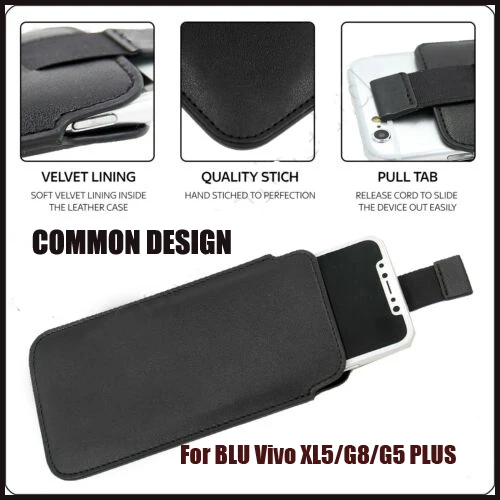 Casteel PU Pull Tab Sleeve Pouch Leather Case For BLU Vivo XL5 G8 G5 Plus Cover | Мобильные телефоны и аксессуары