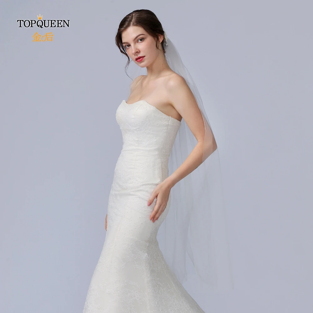 TOPQUEEN VS346 элегантная свадебная вуаль с блестками для собора 1 слой блестящая вуаль свадебные аксессуары женские аксессуары