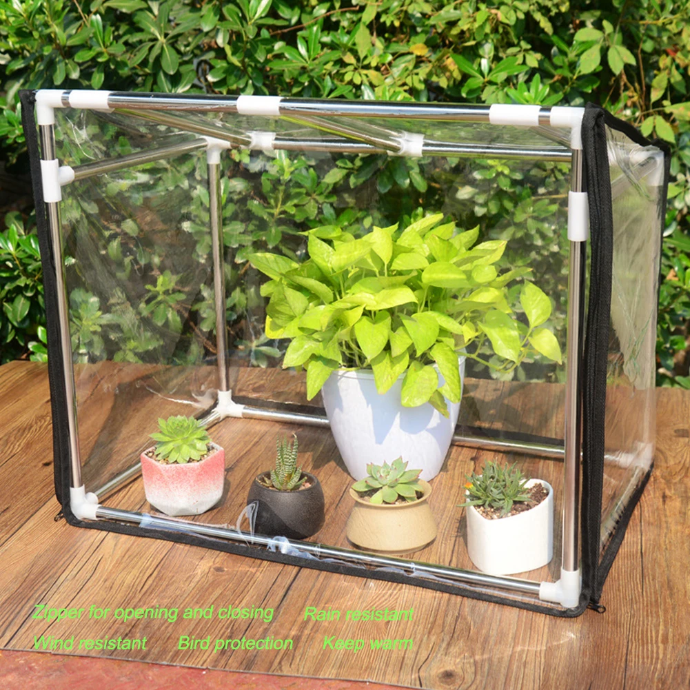 ミニ植物温室植木鉢カバーシェルターバルコニー小さな植物温室ステンレス鉄骨透明植物カバー 農業温室 Aliexpress