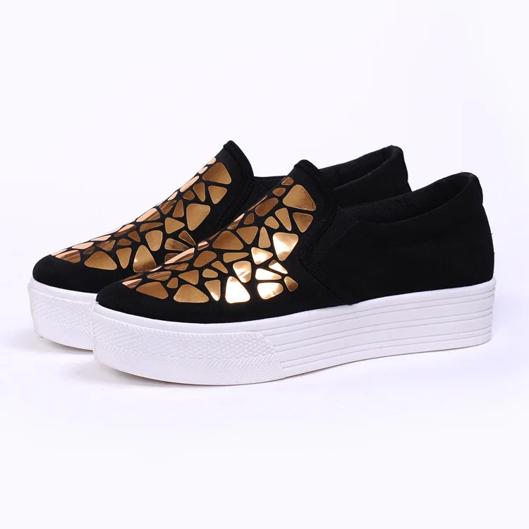 

Loafers Platform Heel WOMEN'S Shoes Spring And Autumn Summer New Style Platform High-Heel Casual Loafers Old Beijing Cloth Shoes