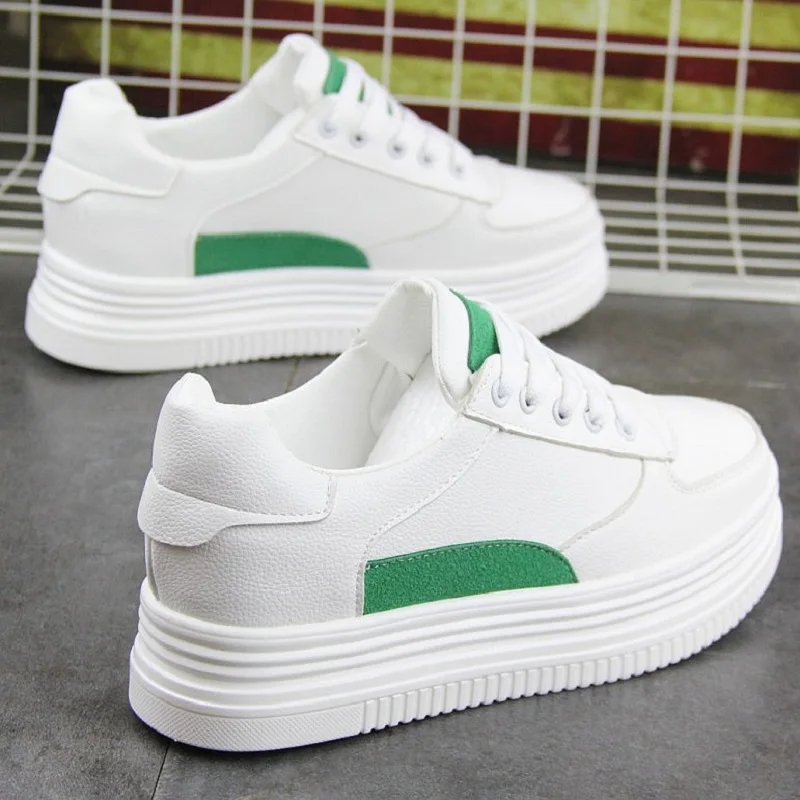 Wild thick bottom white shoes breathable white cross strap casual shoes