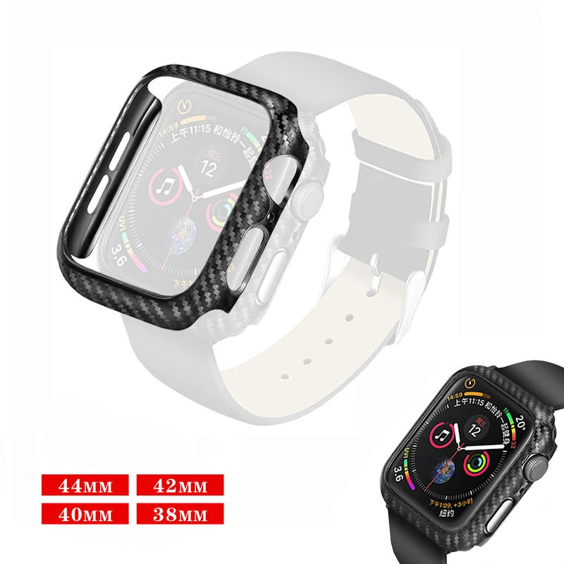 Защитный чехол для Apple Watch band 4 (iwatch 5) 44 мм 40 3 2 1 ремешок 42 38 Рамка Углеродные Чехлы