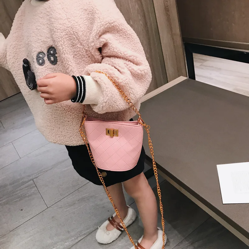 Children Small Bag New Style Korean-style Fashion Chain Bucket Bag Simple Versatile Girls Baby Shoulder Bag Fashion