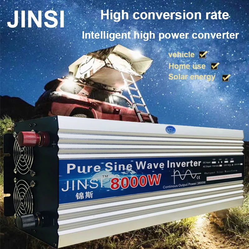 Инвертор с чистым синусом 12V/24V 220V 8000W Напряжение трансформатор солнечной
