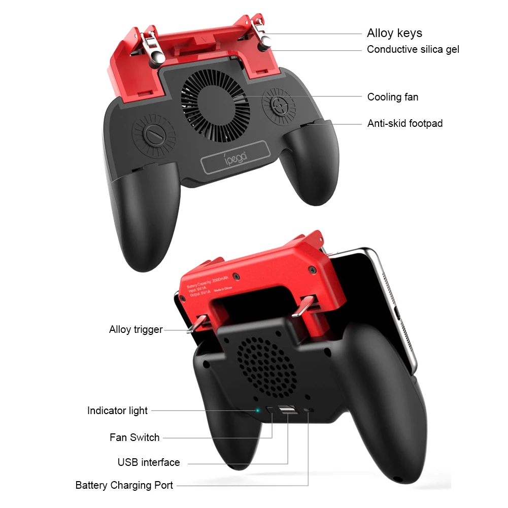 IPEGA PG-9123 для PUBG Mobile для iphone IOS Android телефон геймпад джойстик контроллер смартфон игровая консоль с охлаждающим вентилятором