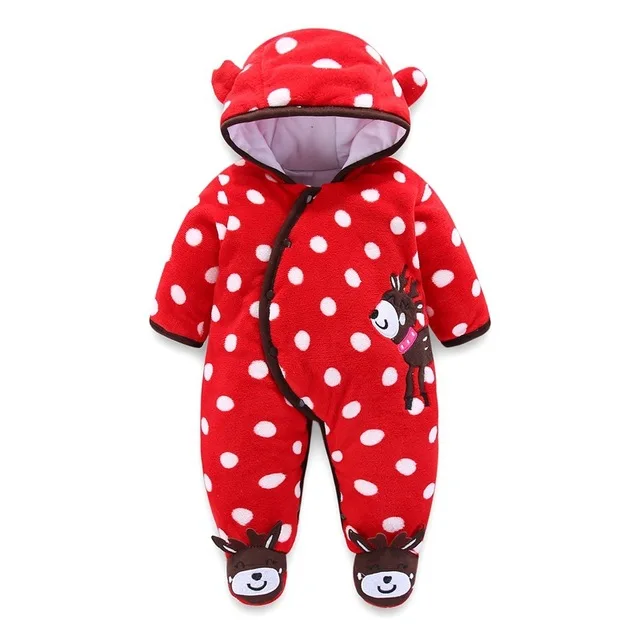 Одежда для малышей Одежда для мальчиков и девочек хлопковые детские комбинезоны для новорожденных милый новорожденный младенец зимний костюм медведя одежда - Цвет: Слоновая кость