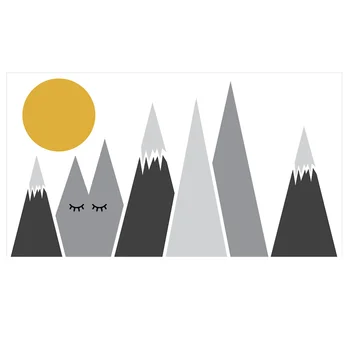 

Nordic Simple Wall Sticker Decor Cute Gable Wall Decal Removable Waterproof Wallpaper for Children Room (Grey)
