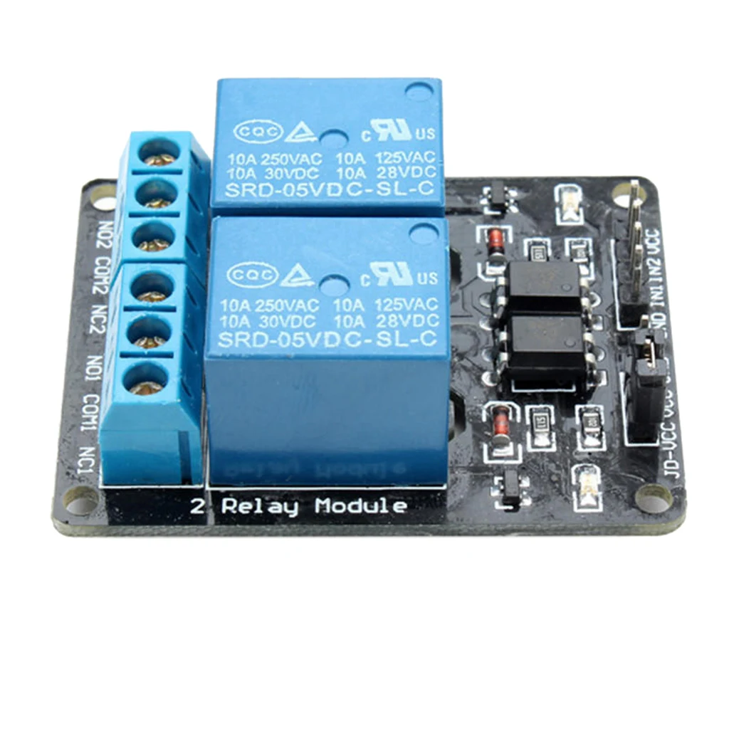 2-Channel Relay Module With Optocoupler Protection for PLC Automation Equipment Control