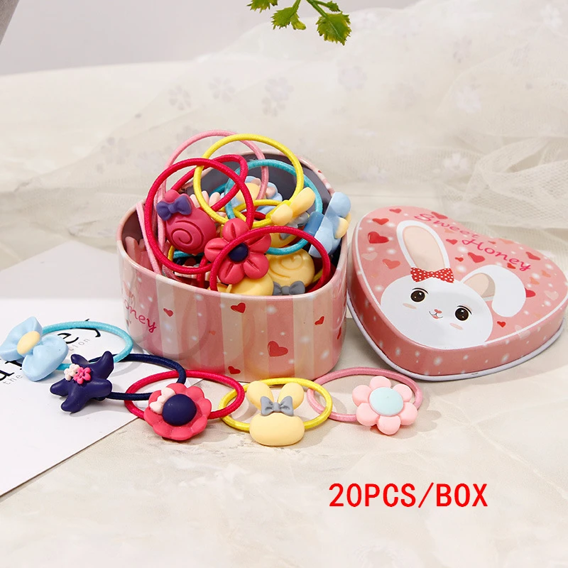 20PCS-12 50 шт./лот, резинка для волос, Детская упаковка, Резиновая лента, милый мультяшный подарок, цветная Минималистичная веревка для волос, аксессуары для волос, галстуки для волос, головные уборы - Цвет: 20PCS-12