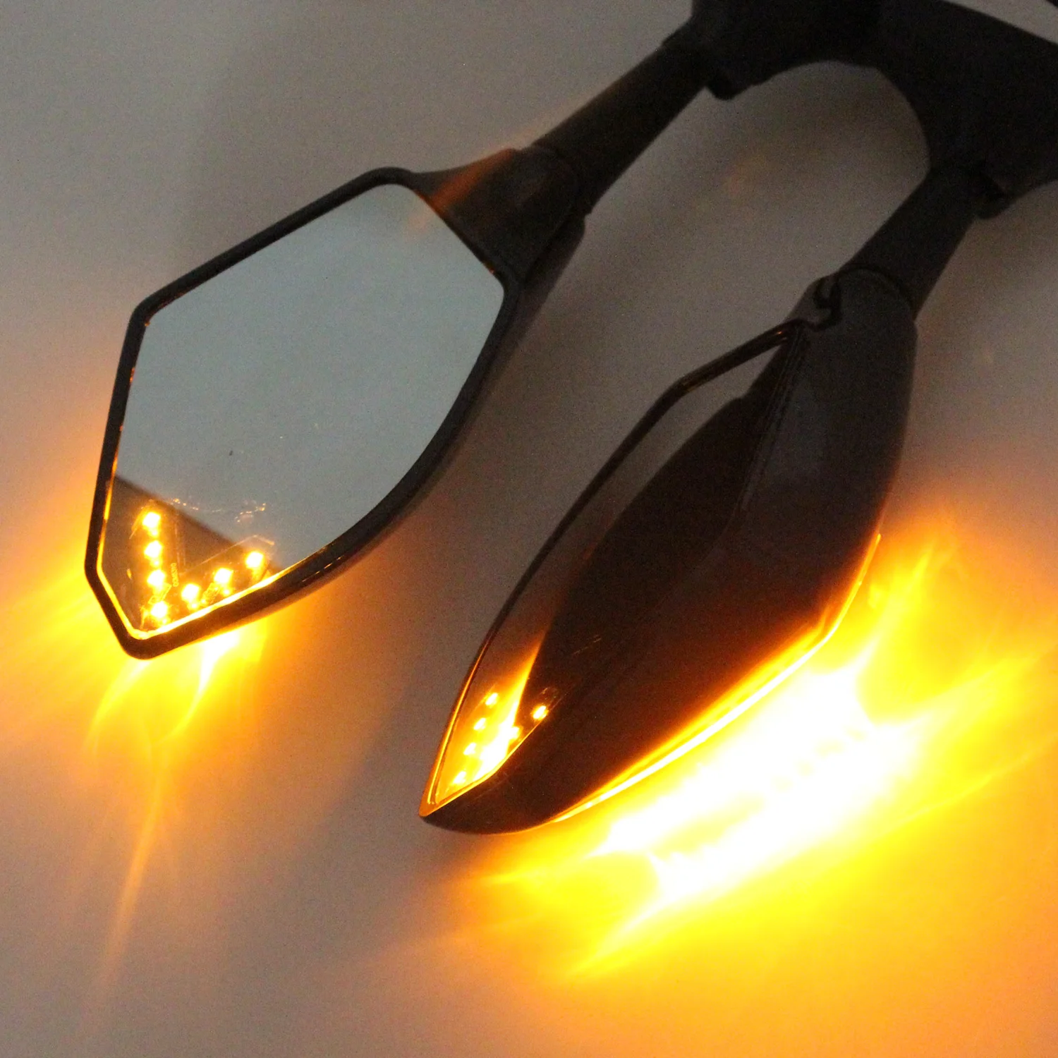 2 шт./лот, черный светодиодный указатель поворота для мотоцикла, заднего вида, спортивные зеркала для велосипеда, антибликовые боковые зеркала, зеркало для мотоцикла