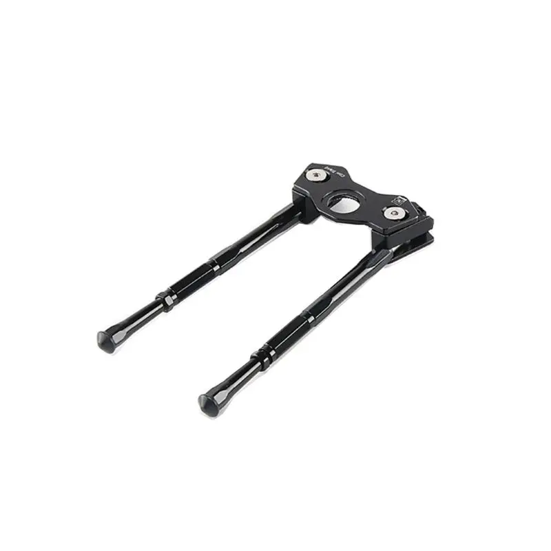 Черный Велосипед Kickstand алюминиевый сплав двойные ножки регулируемая высота парковочная стойка - Цвет: Черный