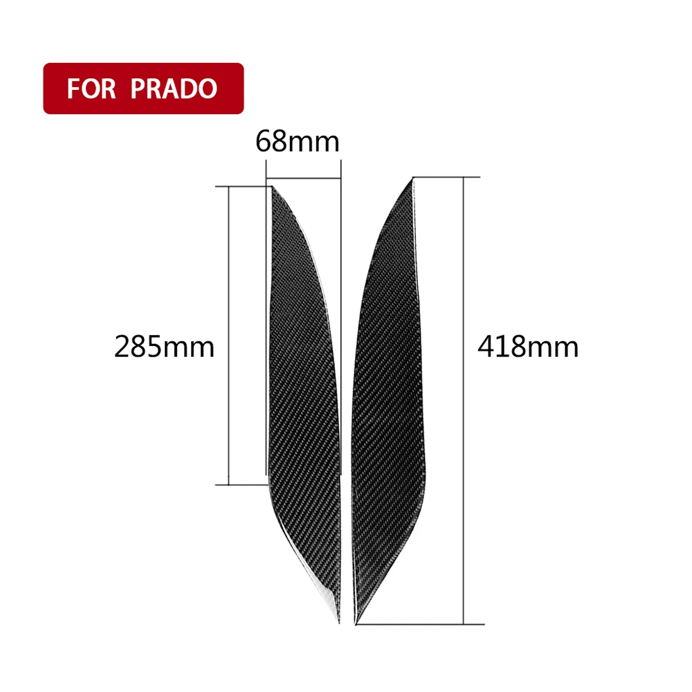 Авто углеродного волокна наклейка на фару для Toyota Land Cruiser Prado FJ150-17