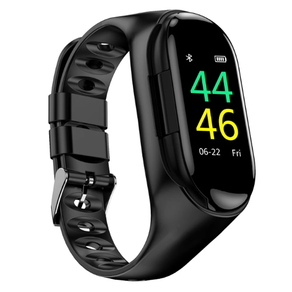 Smart Watch Color Screen Bracelet Double Bluetooth with Stereo Earbud Smart Watches -Drop