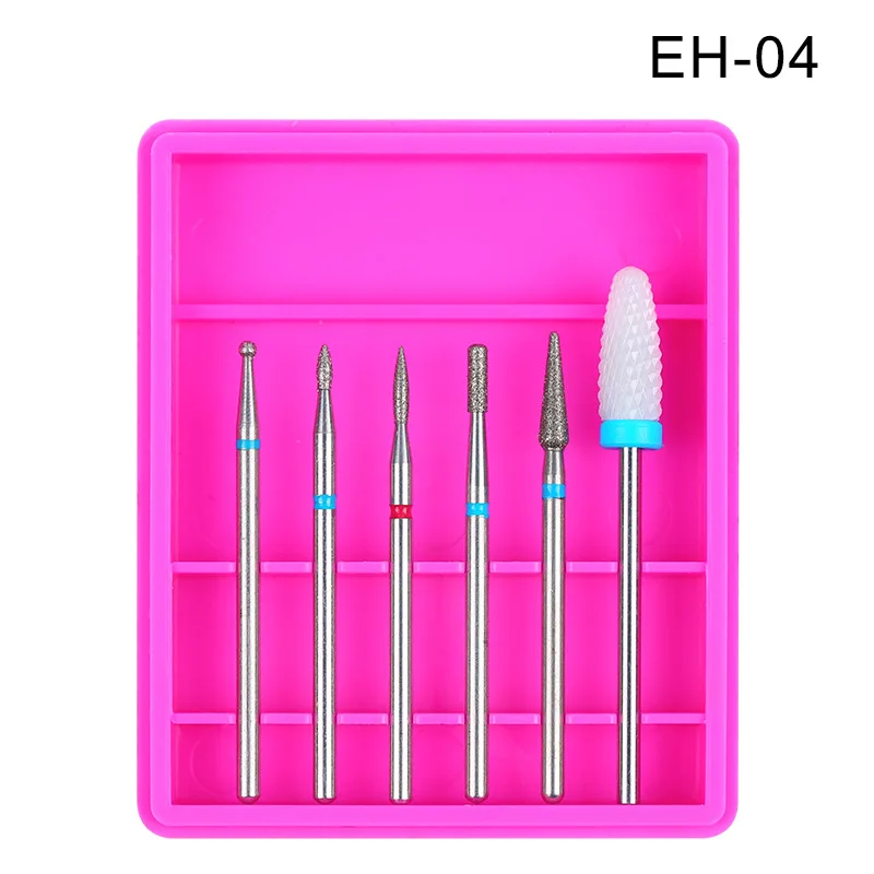Профессиональные керамические алмазные фрезы для ногтей для электрического маникюрного станка, смешанный набор для педикюра, инструменты для дизайна ногтей, аксессуары - Цвет: 004