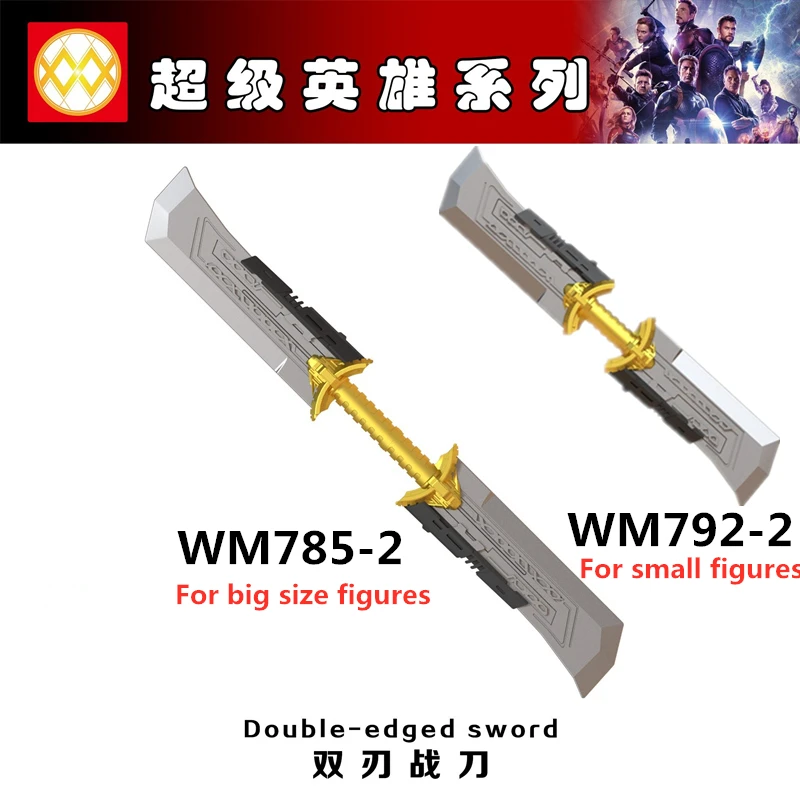 

2 Size Thanos Double-edged Sword juguetes for Mini Bricks Large size Accessories Avengers Endgame Building Blocks Children Toys