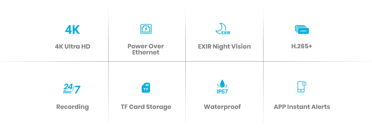 ANNKE 4 шт. Ультра HD 8MP POE камера 4K Наружная IP67 Всепогодная защита сетевой купол EXIR ночного видения Электронная почта оповещения CCTV комплект