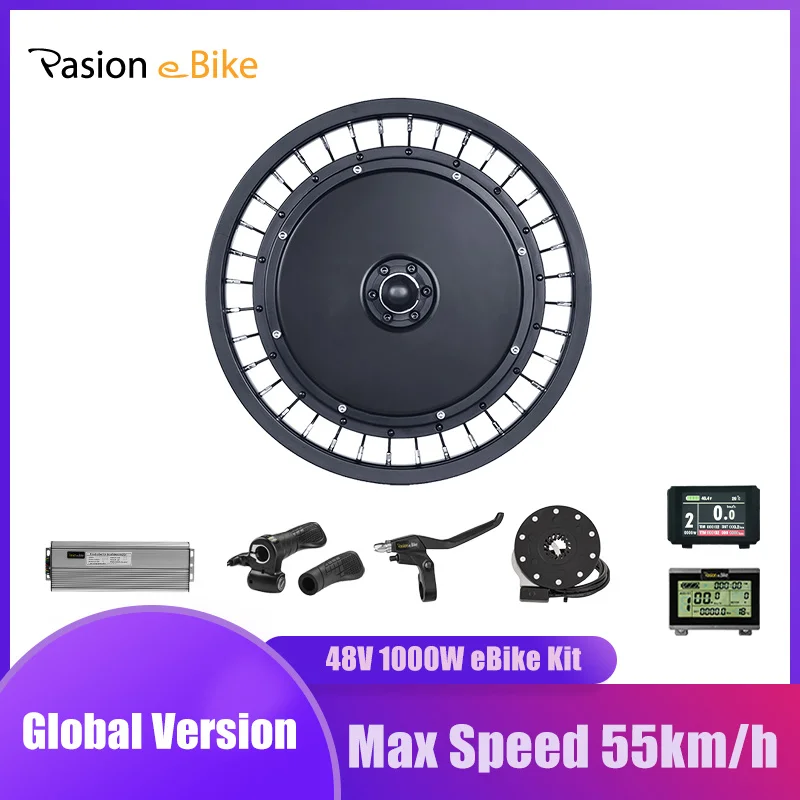 PASION E BIKE 16" 48V 1000W Front Motor Wheel V Brake Front Electric Wheel Motor Conversion Kit e-Bike Kit V-Brake Width 90mm afbeelding