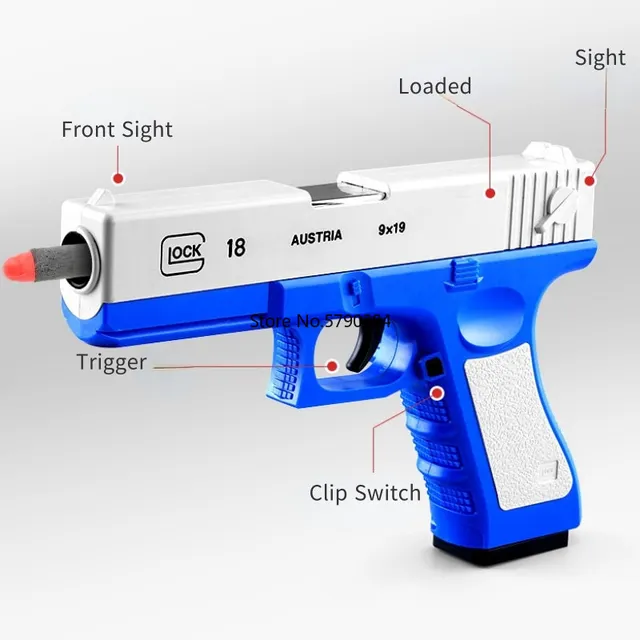 Glock M1911 Toys Gun Shell Ejection Handgun Toy EVA Soft Darts Bullet Airsoft Pistol Boys Outdoor CS Shooting Gun Birthday Gift 5