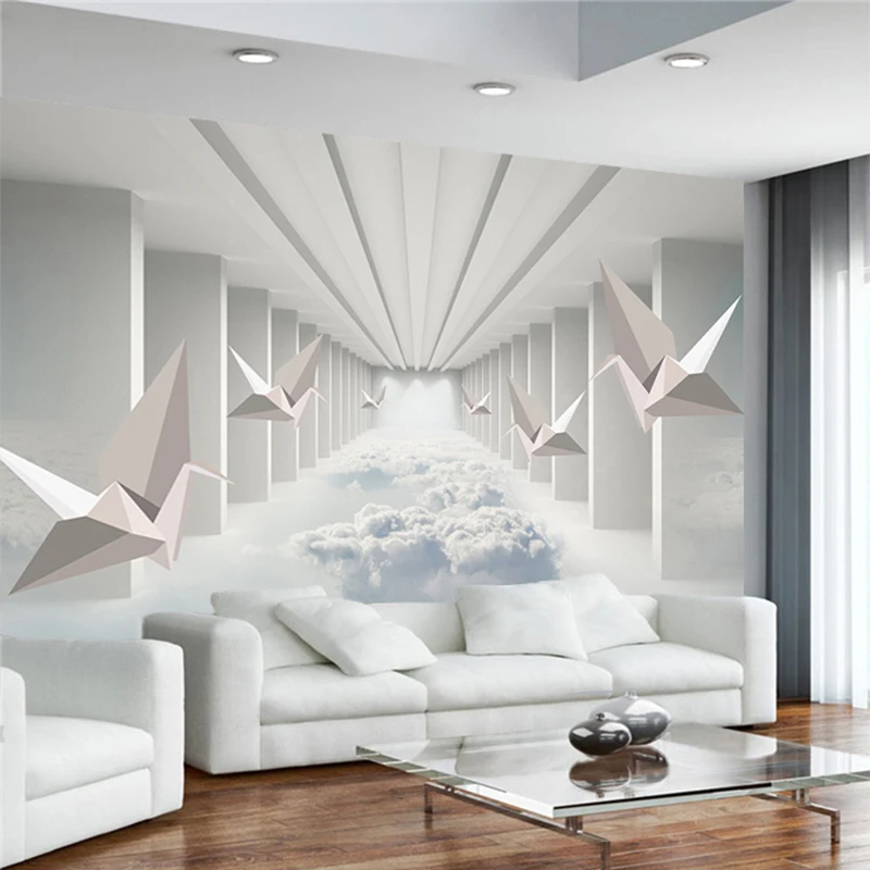 3D-Wallpaper-Modern-Stereo-Paper-Crane-Clouds-Building-Photo-Wall-Mural-Living-Room-TV-Sofa-Bedroom (1)