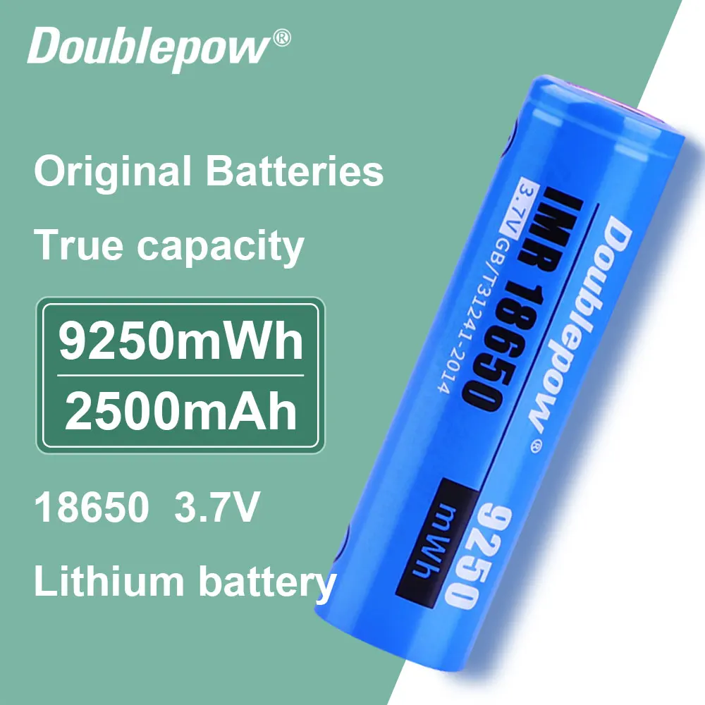 Doublepow 18650 Высококачественная Оригинальная батарея 3 7 v 9250mWh/2500mah перезаряжаемая
