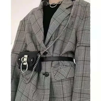 

Fashion Chains Waist Bags for Women Hiphop Lady Belt Bags Cool Girls Coin Pocket Punk Style Chest Pack Female Simple Purses 2020