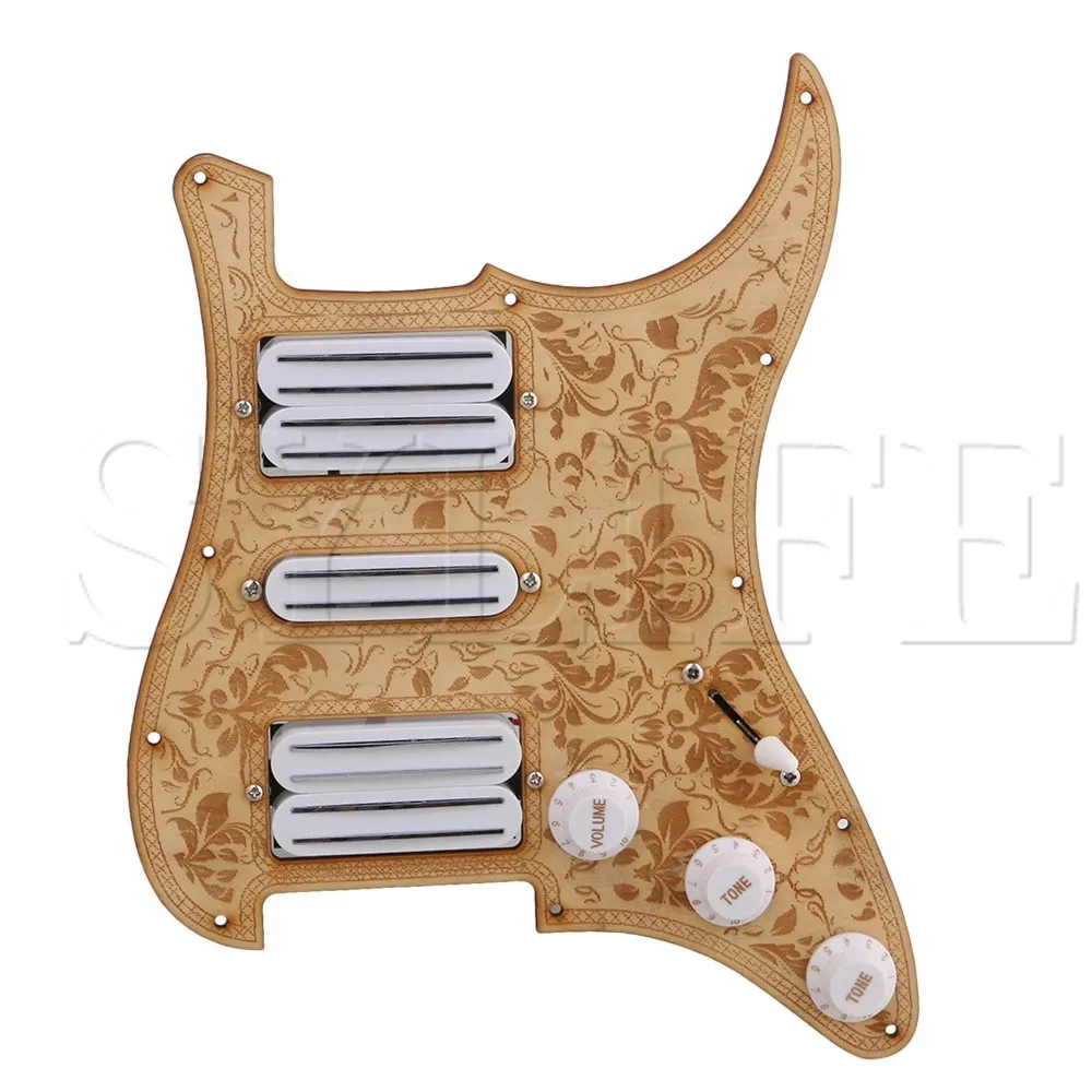 Maple Bauhinia Pattern 11 Holes HSH Pickguard Set for Electric Guitar | Спорт и развлечения