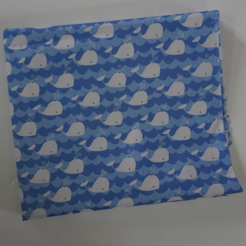

Whale Sea Animal Patchwork PVC Acrylic Polyester Composite Waterproof Oxford Fabric Cloth DIY Tablecloth 145cm*91cm