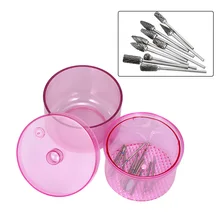 4-цветная Полировочная насадка для хранения коробка стерилизационный бокс корзиночного Фрезер для ногтей, сверлильный средство для очистки и дезинфекции шкаф для лака для ногтей, фильцы зуботехнические полировочные