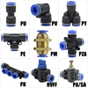 Pneumatic fittings PY/PU/PV/PE water pipes and pipe connectors direct thrust 4 to 16mm/ PK plastic hose quick couplings ► Photo 1/4