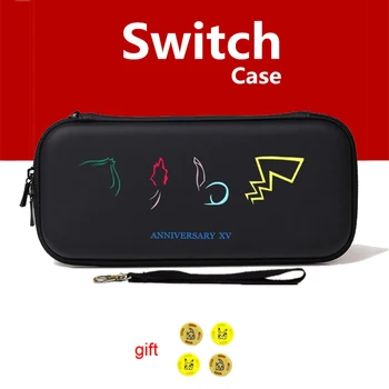

Pokemo ANNIVERSARY XV EVA Case Storage Bag +4 Pcs Joystick Grip Caps For Nintendoswitch NS Console Cover Game Accessories