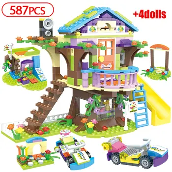 

587pcs Emma Mia Tree House Adventure Camp Building Bricks For Lepining Friends Figure Bricks Educational Toys for Girls