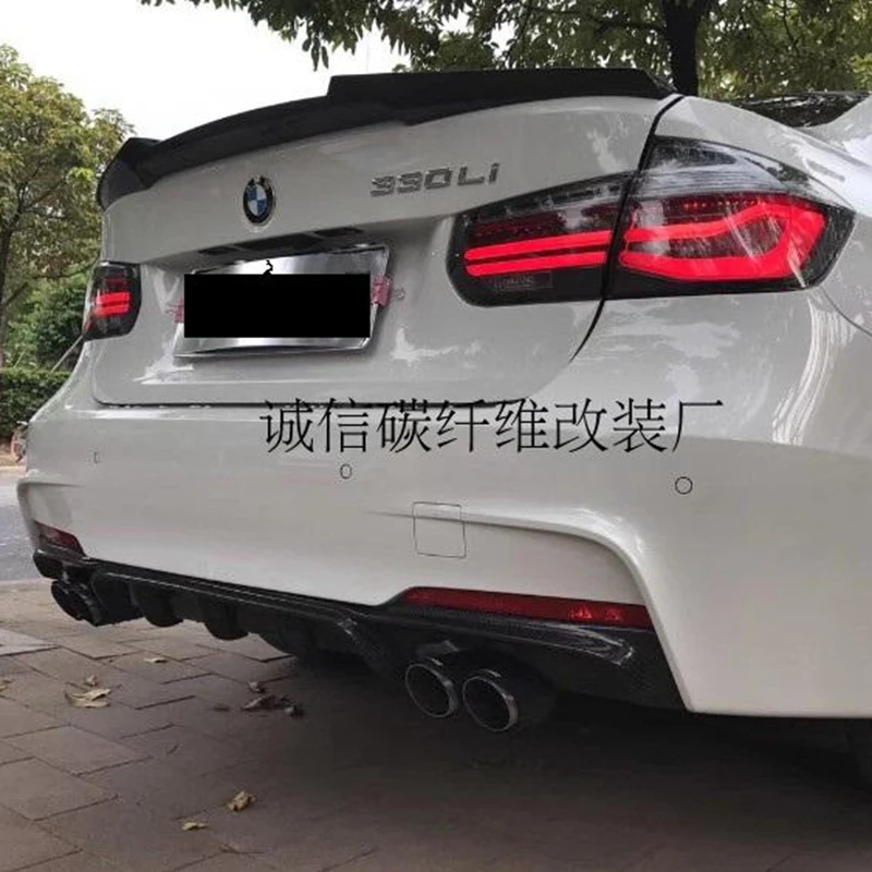 Углеродное волокно авто задний диффузор спойлер для BMW 3 серии F30 M спортивный