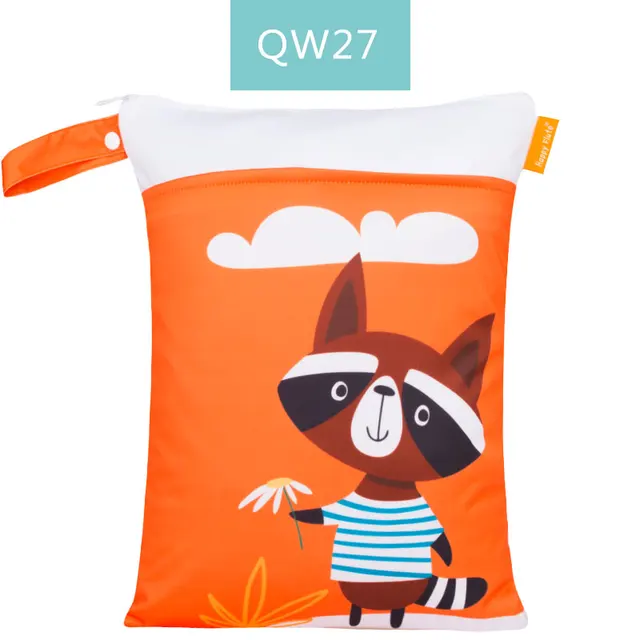 HappyFlute Baby Diaper Bags Double Zippered Wet/Dry Bag Waterproof Wet