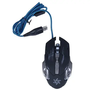 

Programmable Wired Gaming Mouse 4 Adjustable DPI Levels 1200/1600/2400/3200DPI 6Buttons Breathing LED Light 3D Scroll Wheel Comp