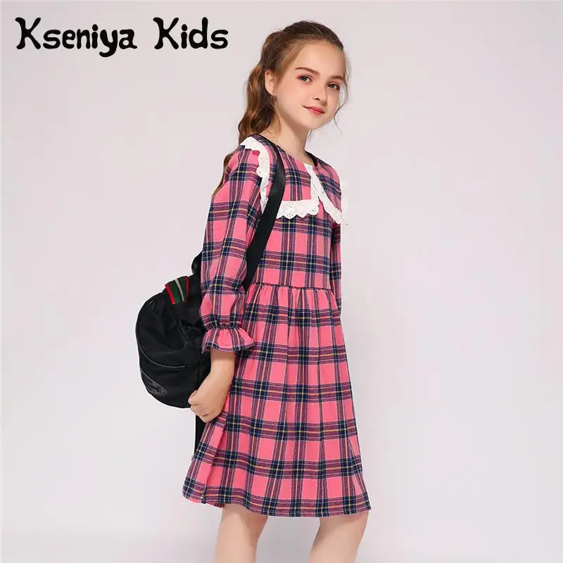 Kseniya Kids/оптовая продажа Сезон весна-осень Платье с длинными рукавами для девочек