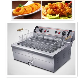 Cheap 220V/4.8KW 20L Commercial Electric Deep Fryer Single Cylinder Machine With Timer Commercial Restaurant Steel