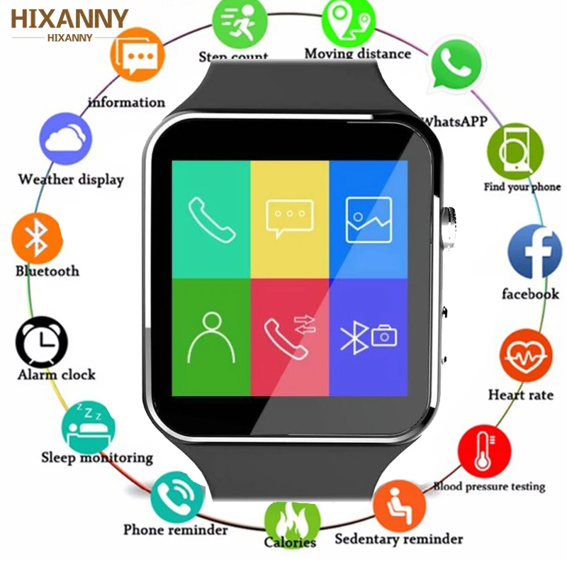 

New G2 Smart Watch with Camera Touch Screen Support SIM TF Card Bluetooth men Smartwatch for iPhone Android Phone PK X6 V8 Y1 A1