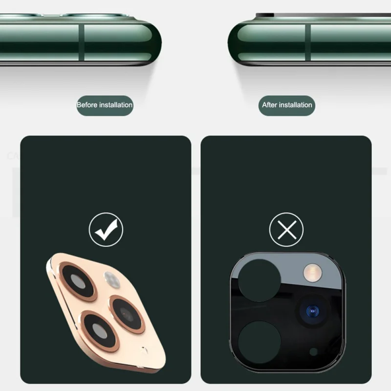 Камера 3D Защитная Наклейка на рассеиватель для IPhone X XS MAX крышка камеры секундная замена на IPhone 11 Pro MAX материал из алюминиевого сплава
