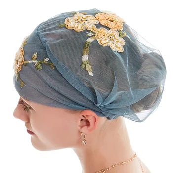 

Muslim Lace Floral Turban Inner Hijabs Abaya Islamic Saudi Arabia Hijab Caps Women Shawl Turbante Bonnet Headscarf Underscarf