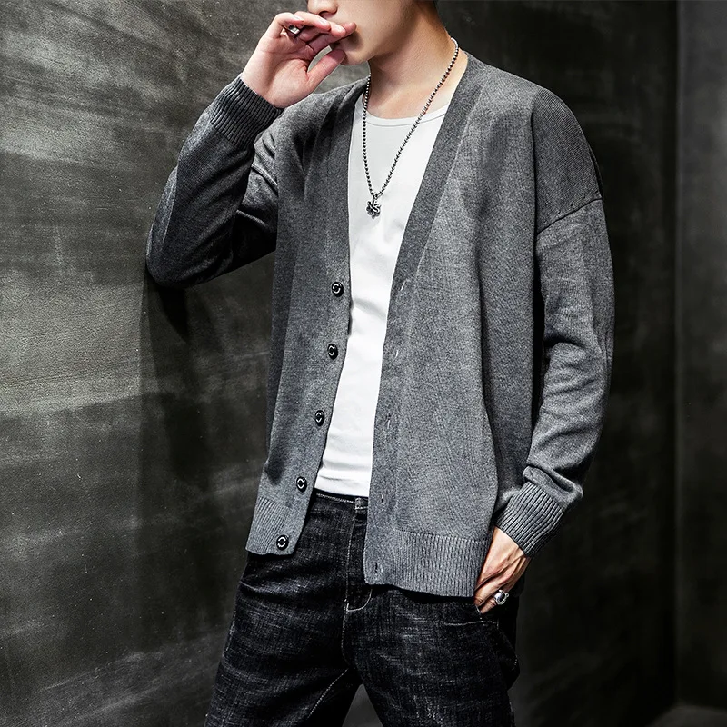 

Sweater for Men Autumn Winter Sweater Cardigan Knitted Sweater Deep V-neck Casual Men Clothes