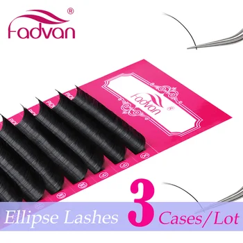 

Fadvan Matte Flat False Eyelash Extension Beauty Makeup Split Tips Ellipse Wholesale Lashes 8-14mm