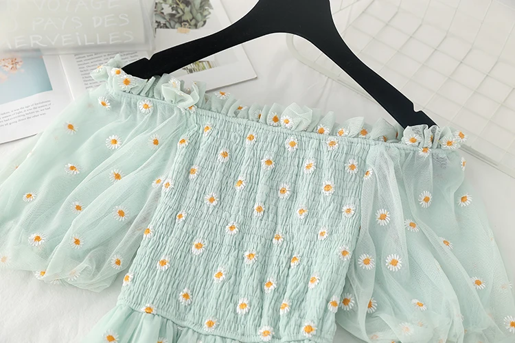 Kawaii Daisy Puff Sleeve Summer Dress - S - XL - 6 - Kawaii Mix