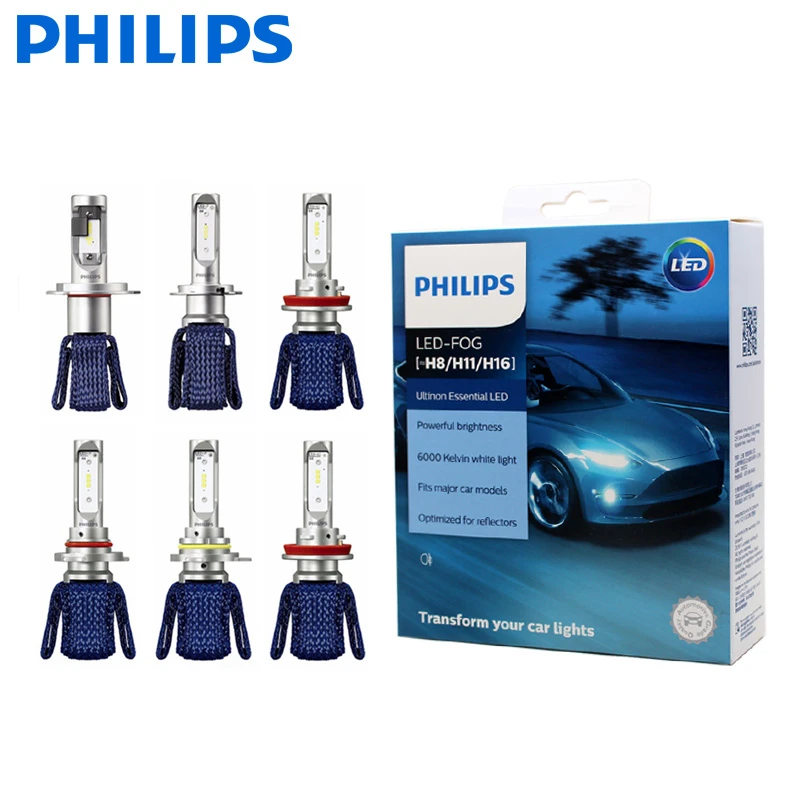 2x philips ultinon essential led kit 6000k 12v h4 h7 h11 hb2 hb3 hb4 h1r2 9003 9005 9006 9012 headlight h8 h11 h16 led fog lamps car headlight bulbs led aliexpress