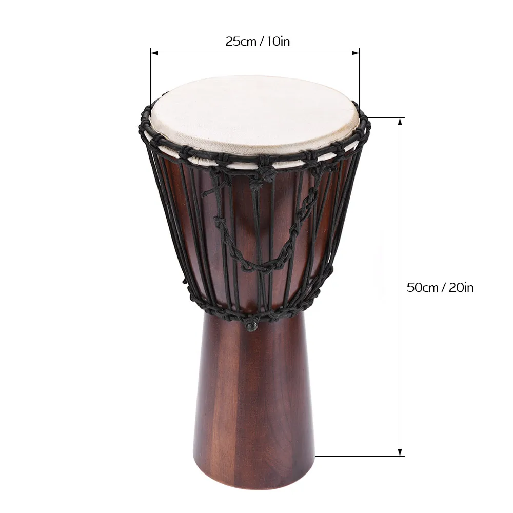 Профессиональный 1" Африканский Djembe ручной Bongo барабан ударный музыкальный инструмент выберите лиственных пород тела козлиной головы - Цвет: 10inch